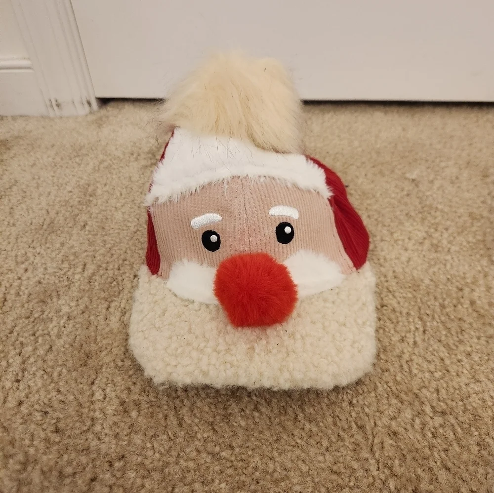 New Adult Holiday Time Christmas Santa Sherpa Adjustable Strapback‎ Hat